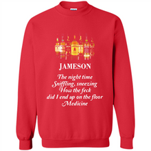 Load image into Gallery viewer, Jameson the night time sniffling sneezing how the feck did I end up on the floor Medicine shirt