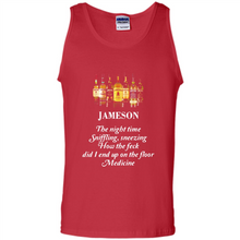 Load image into Gallery viewer, Jameson the night time sniffling sneezing how the feck did I end up on the floor Medicine shirt