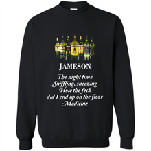Load image into Gallery viewer, Jameson the night time sniffling sneezing how the feck did I end up on the floor Medicine shirt