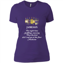 Load image into Gallery viewer, Jameson the night time sniffling sneezing how the feck did I end up on the floor Medicine shirt