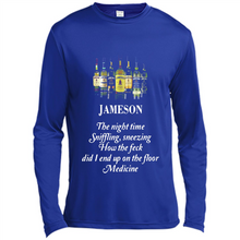 Load image into Gallery viewer, Jameson the night time sniffling sneezing how the feck did I end up on the floor Medicine shirt