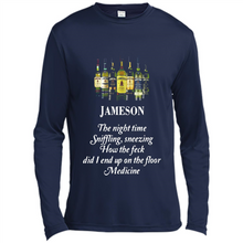 Load image into Gallery viewer, Jameson the night time sniffling sneezing how the feck did I end up on the floor Medicine shirt
