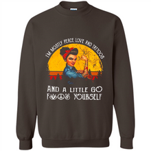 Load image into Gallery viewer, I’m mostly peace, love and tattoos and a little go fuck yourself shirt