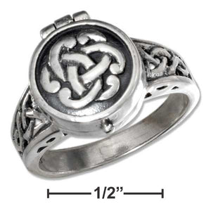 Sterling Silver Antiqued Celtic Knot Poison Ring