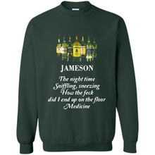 Load image into Gallery viewer, Jameson the night time sniffling sneezing how the feck did I end up on the floor Medicine shirt