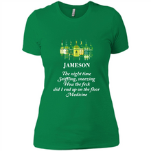 Load image into Gallery viewer, Jameson the night time sniffling sneezing how the feck did I end up on the floor Medicine shirt